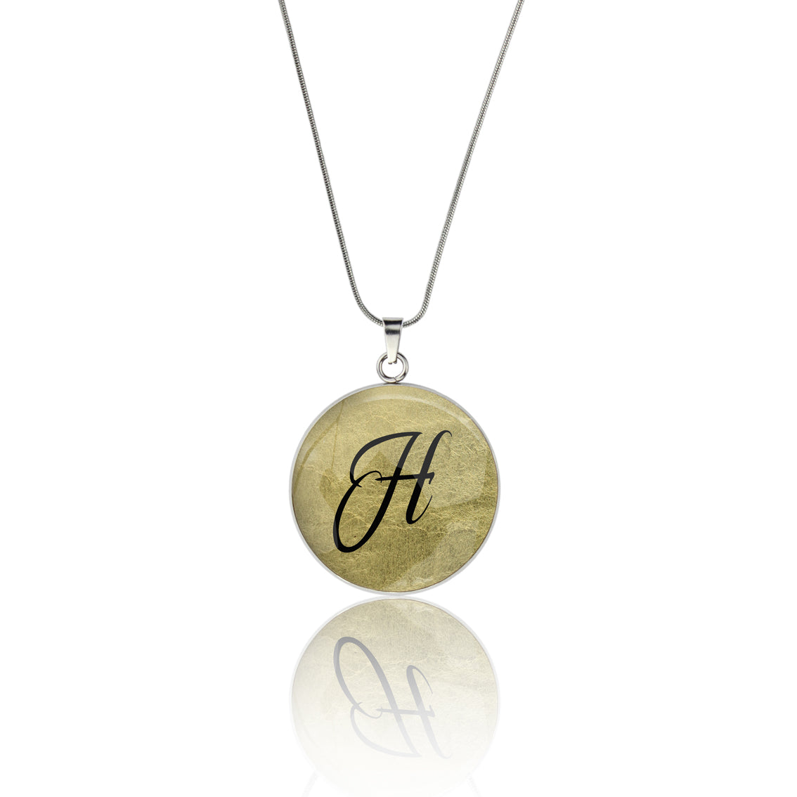 Circle initial top pendant necklace