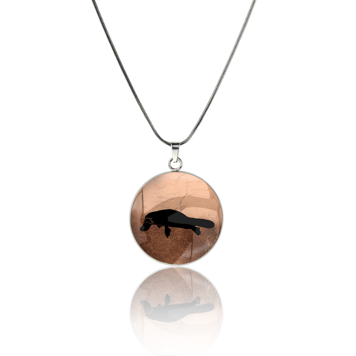 PLATYPUS NECKLACE AUSTRALIANA GOLD LEAF STERLING SILVER COPPER