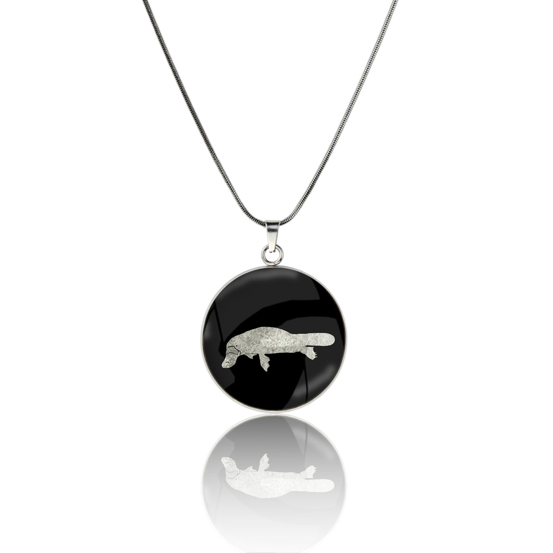 PLATYPUS CIRCLE PENDANT ON A CHAIN NECKLACE MFY184 - Main Image